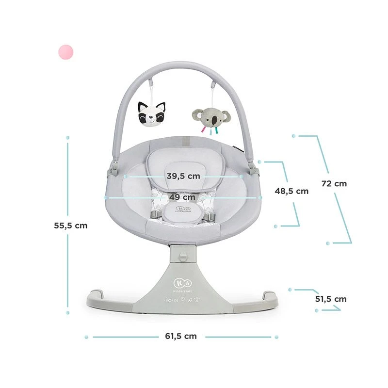 Balancelle 2 En 1 Kinderkraft Luli Grey 12 Balancelle 2 En 1 Kinderkraft Luli Grey – Image 12