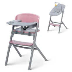 Chaise Haute 4 En 1 Kinderkraft Livy + Transat Calmee Aster Pink