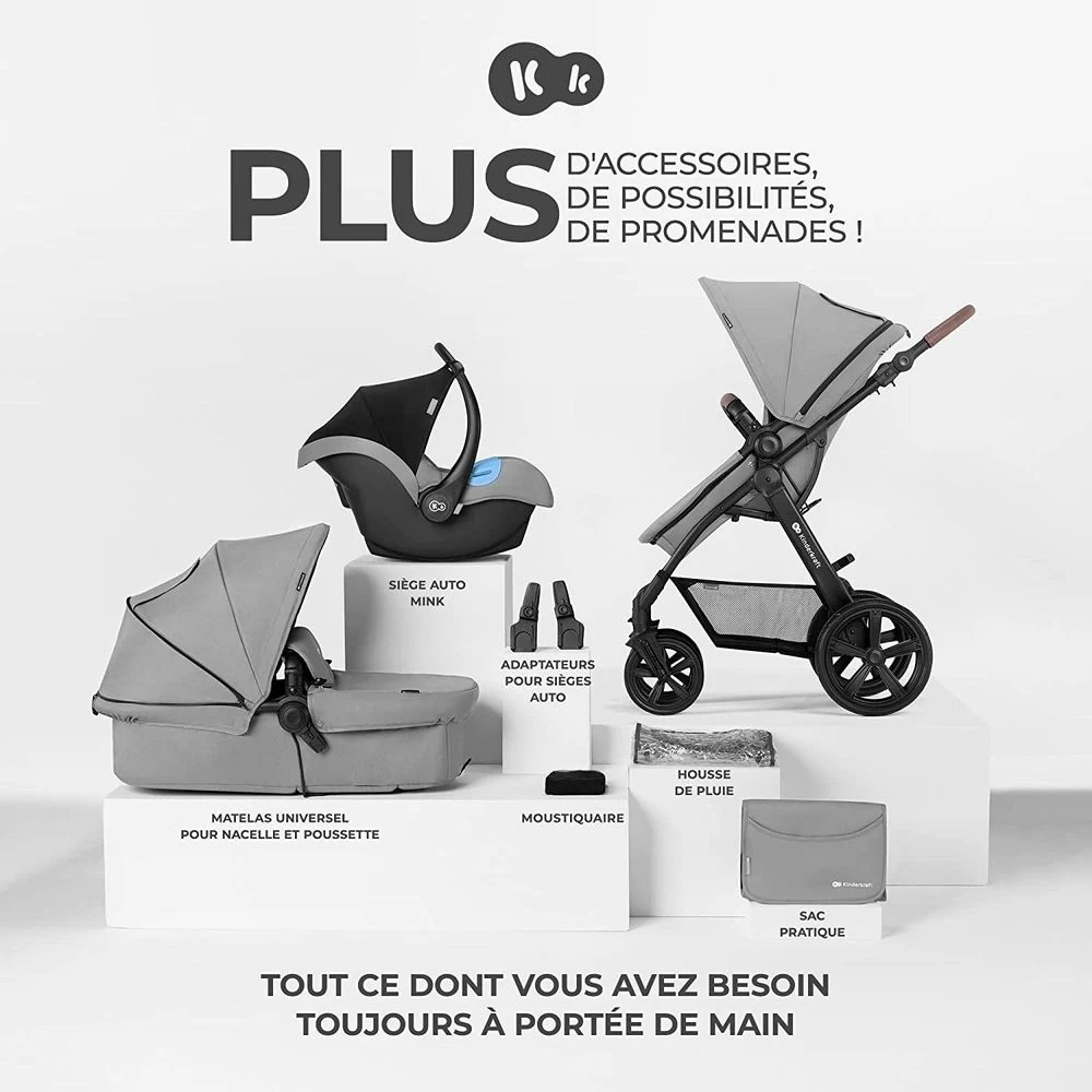 Kinderkraft Pack Poussette Moov Ct Grey 2 Kinderkraft Pack Poussette Moov Ct Grey – Image 2