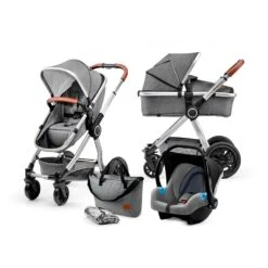 Kinderkraft Pack Poussette Trio 3 En 1 Veo Grey
