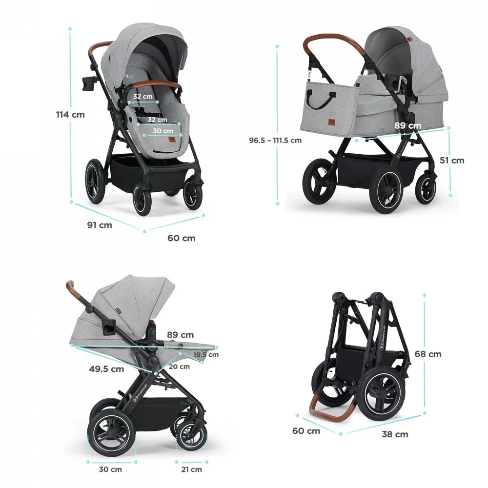 Kinderkraft Pack Poussette Trio B-tour - Light Grey 10 Kinderkraft Pack Poussette Trio B-tour - Light Grey – Image 10