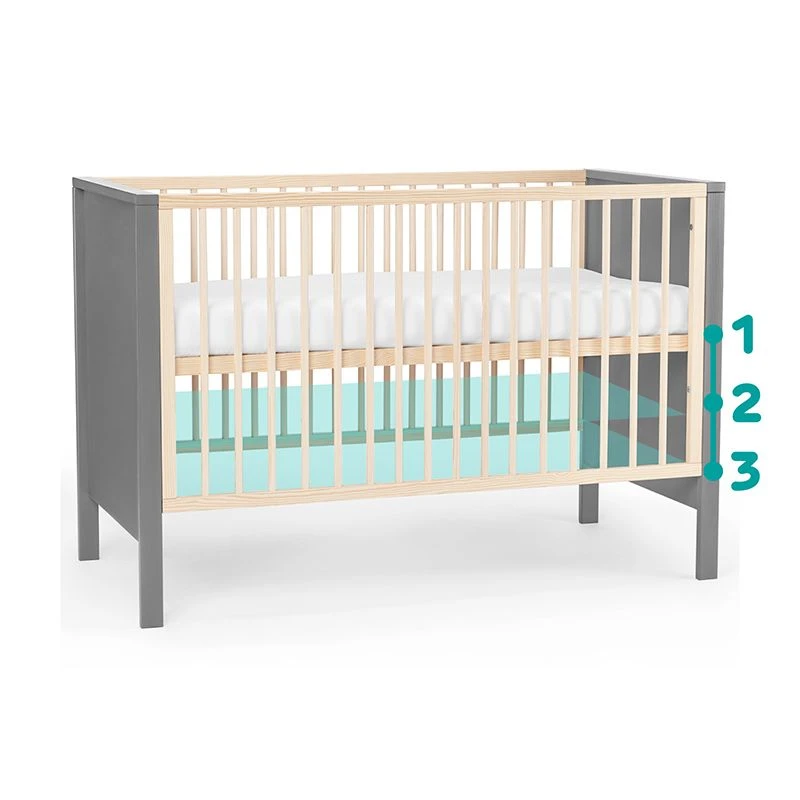 Lit En Bois évolutif Kinderkraft Mia Grey Avec Matelas 6 Lit En Bois évolutif Kinderkraft Mia Grey Avec Matelas – Image 6