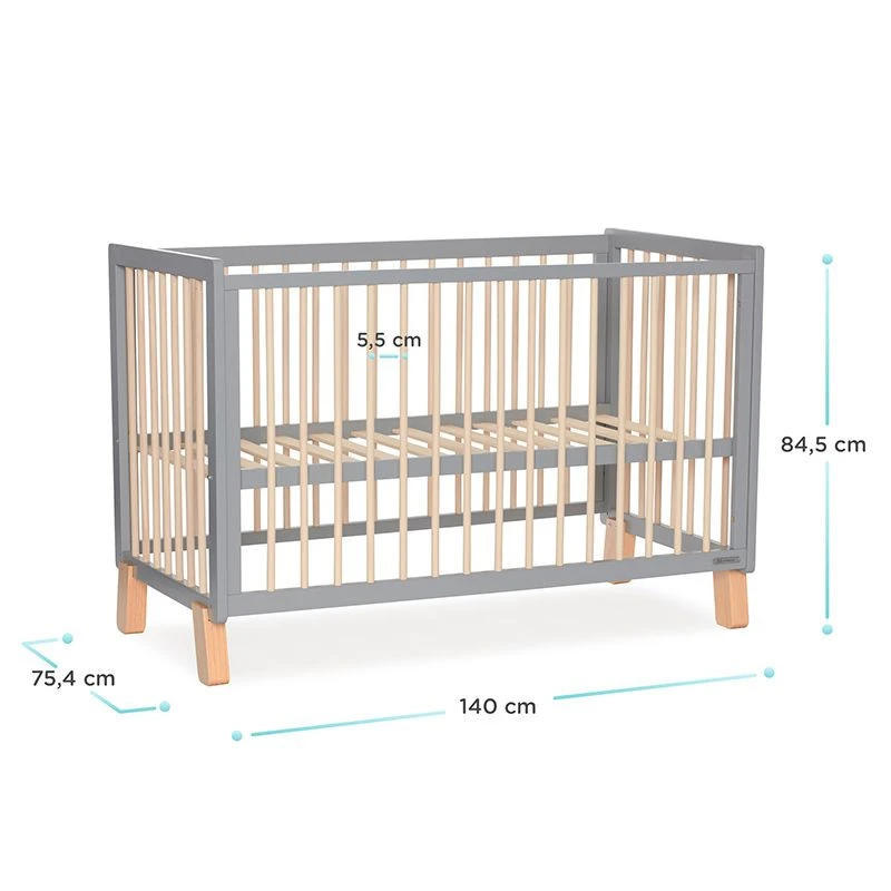 Lit évolutif Kinderkraft Lunky XL Grey 6 Lit évolutif Kinderkraft Lunky XL Grey – Image 6