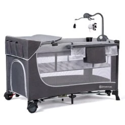 Lit Parapluie Kinderkraft Leody Grey Avec Accessoires -Kinderkraft lit parapluie kinderkraft leody grey avec accessoires 2