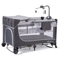 Lit Parapluie Kinderkraft Leody Grey Avec Accessoires -Kinderkraft lit parapluie kinderkraft leody grey avec accessoires 3