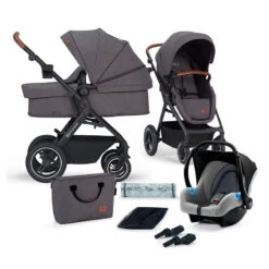 Poussette 3 En 1 Kinderkraft B-Tour Ash Grey
