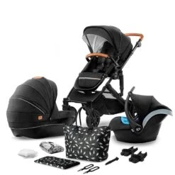 Poussette 3 En 1 Kinderkraft Prime Black 2020