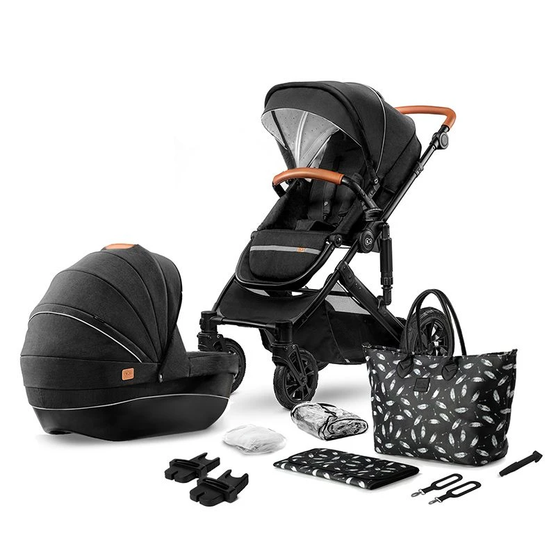 Poussette Combinée Kinderkraft Prime Black 2020 1 Poussette Combinée Kinderkraft Prime Black 2020