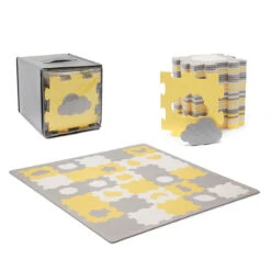 Tapis En Mousse Puzzle 3D Kinderkraft Luno Shapes Yellow