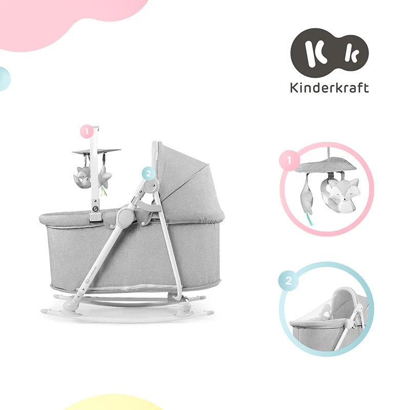 Transat Balancelle 5 En 1 Kinderkraft NolaStone Grey 16 Transat Balancelle 5 En 1 Kinderkraft NolaStone Grey – Image 16